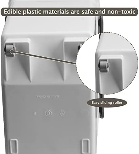 2 Pack 50 lb Airtight Flour Storage Containers with Wheels, Gray - Image 5