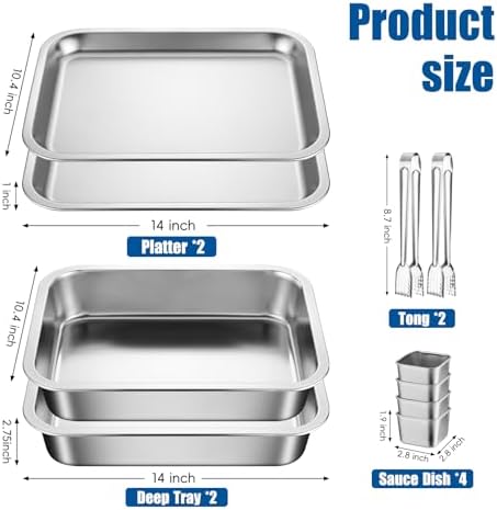 2-Set Chilled Serving Trays with Ice Trays, Shrimp Cocktail Serving Dish - Image 2