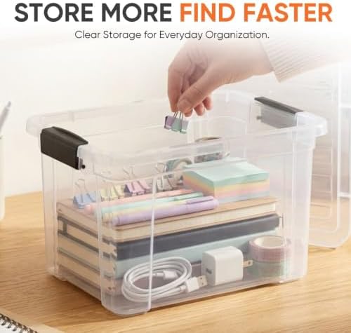 Superio 4.75 Quart Clear Plastic Storage Boxes with Lids, Stackable Organizer Containers, BPA-Free Storage Bins for Home, Office, School & Dorm, 4 Pack - Image 2
