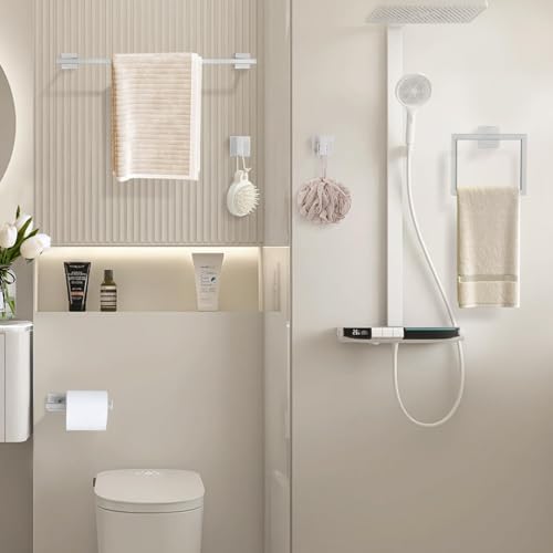 YACVCL Towel Bar Set, 5 Pieces Bathroom Hardware Set Brushed Nickel Bathroom Accessories, SUS304 Stainless Steel Towel Racks Holder Set Wall Mounted 23.6 Inch - Image 7