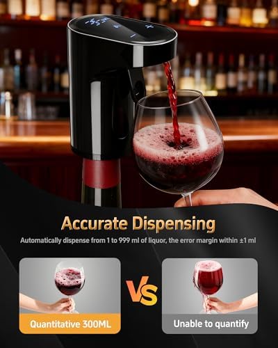 5 in 1 Wine Aerator Whiskey Dispenser,Liquor Decanter, Alcohol Pourer-Black - Image 2
