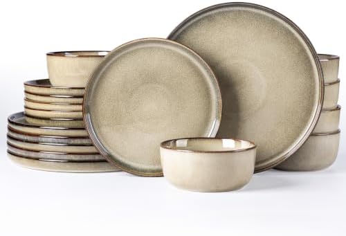 GBHOME Dinnerware Sets for 4, 12 Pieces Ceramic Plates and Bowls Set by GBhome