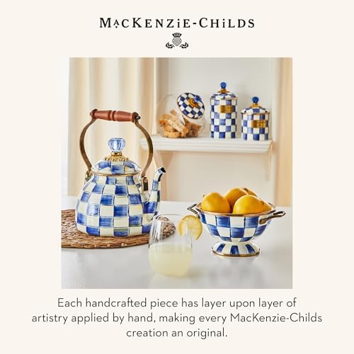 MACKENZIE-CHILDS Tea Kettle, 2 Quarts, Blue-and-White Royal Check - Image 6