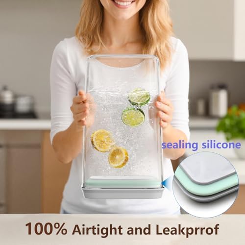 Melovom Pop Airtight Food Storage Containers Set with Lids, Large 4.2Qt/4L Food Containers with Scoop, Kitchen Pantry Organization and Storage, BPA Free Stackable Cereal Container (2 * 4.2Qt) - Image 4