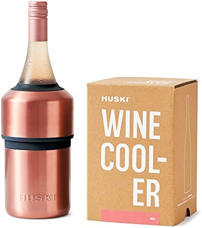 Huski Wine Chiller | Award Winning Iceless Design | Keeps Wine Cold up to 6 Hours | Wine Accessory | Next Generation Ice Bucket | Fits Some Champagne Bottles | Perfect Gift for Wine Lovers (Rosé) by Huski