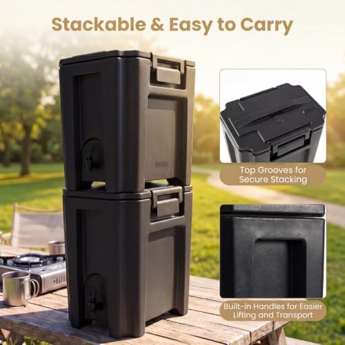 COSTWAY 13.2 Gal Insulated Beverage Dispenser, Hot & Cold Drink Dispenser - Image 4