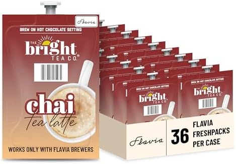 Flavia Bright Tea Co. Chai Tea Latte Freshpacks works only with Flavia Brewers (Case of 36 Freshpacks) by Flavia