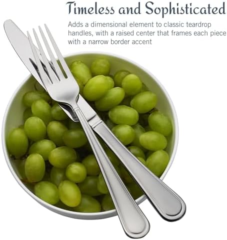 Mikasa, Virtuoso Frost Flatware Service for 12, 65 Piece Set, 18/10 Stainless Steel, Silverware Set with Serving Utensils - Image 5