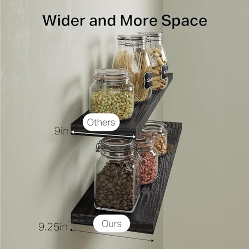 BAYKA Black Floating Shelves 35.4in, Set of 3, Wall Mounted for Wall Decor - Image 6
