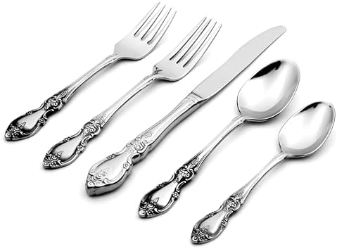 Oneida Louisiana 45-Piece 18/8 Silverware Set for 8, Flatware - Image 3