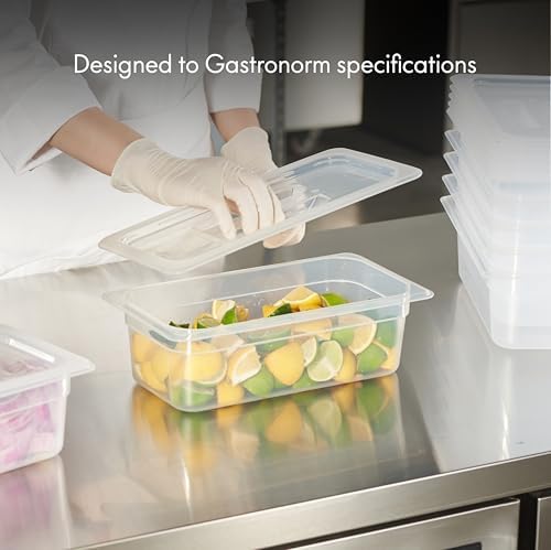 CURTA 6-Pack 1/3 Size 4" Deep Food Pan with Sealing Lid – NSF Commercial-Grade Translucent Polypropylene, Stackable Freezer-Safe Storage for Restaurants, Catering & Buffets - Image 4