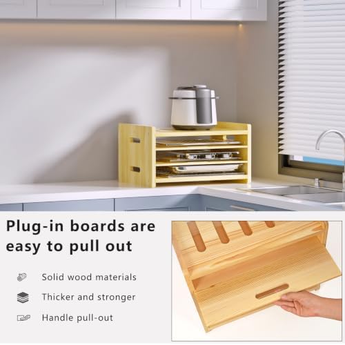 4 Tier Wooden Tray Dividers for Cabinets - Image 5