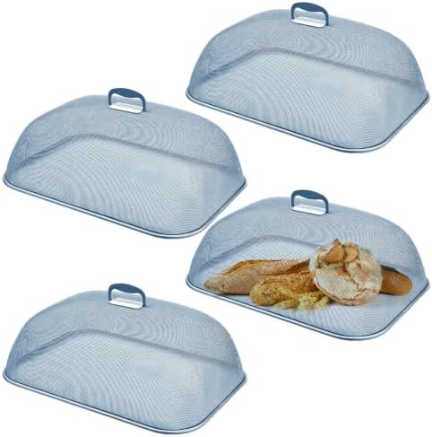 Hicarer 4 Pcs Metal Mesh Food Covers for Outdoors 18 Inch, Blue by Hicarer