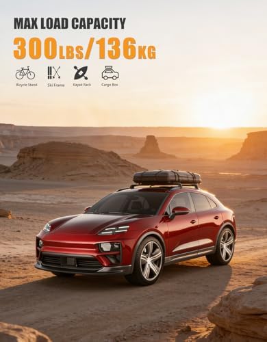 KINGGERI 300lbs Roof Rack Cross Bars for Porsche Macan 2014-2024 - Image 3