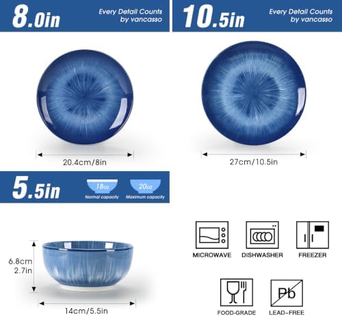 Sweejar Ceramic Dinnerware Service of 4,12 pcs Plate and Bowls for Kitchen - Image 2