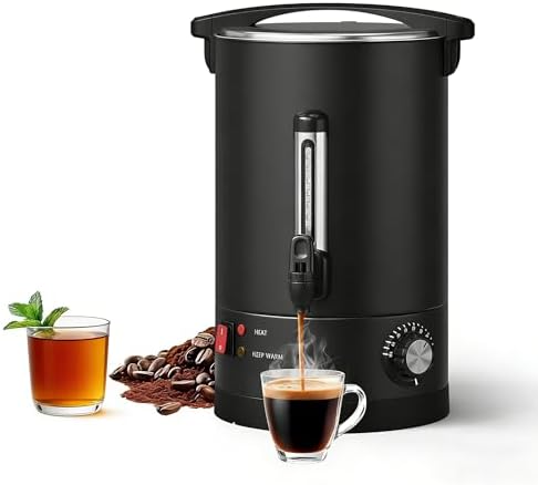 PioneerWorks 18 L/120 Cups Coffee Urn, Double-Wall Stainless Steel Coffee Maker Hot Water Urn, Large Capacity Hot Coffee Dispenser, Quick Brew, Stays Hot for Tea & Beverage at Events & Catering by PioneerWorks