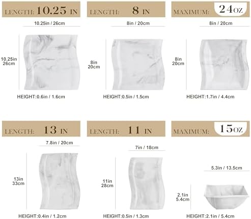 MALACASA 26-Piece Marble Grey Square Dinnerware Sets, Flora Porcelain Dinner Set for 6, Service for 6, Microwave & Dishwasher Safe, BPA, Lead & Cadmium Free - Image 2