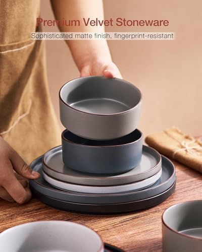 Famiware Nebula Ridge 24-Piece Stoneware Dinnerware Set, Multi-color - Image 3
