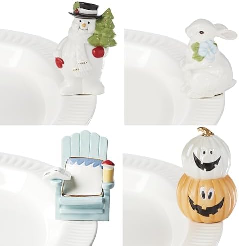 Lenox 894300 Profile All Seasons 4-Piece Poppers Set, White, Christmas Dinnerware Accessories by Lenox