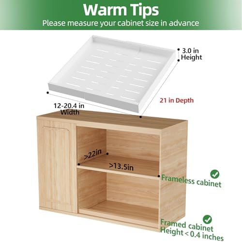 PAKETA 2 Pack Expandable Pull Out Cabinet Organizer,21" Deep - Image 2