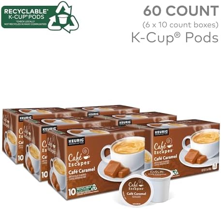 Café Escapes Café Caramel Coffee Beverage, Single-Serve K-Cup Pods, 60 Count - Image 2