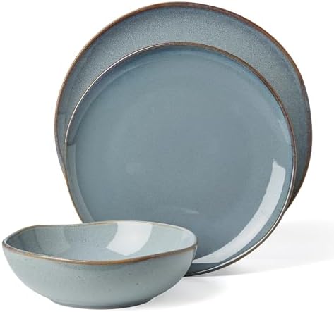 Oneida 897199 Organic Shades 12-Piece Dinnerware Set, Slate Blue - Image 2