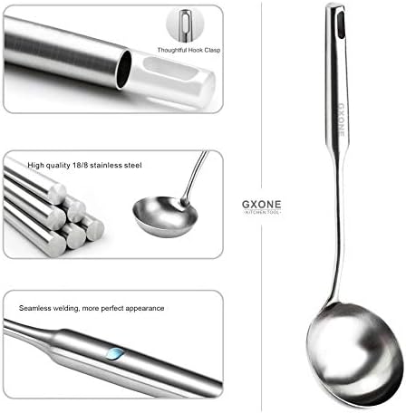 Soup Ladle,304 Stainless Steel Cooking Ladle with Long Handle,3.9 Inch - Image 3