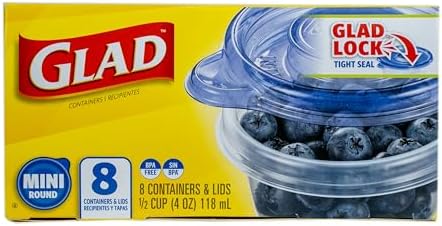 Glad GladWare Mini Round Food Storage Containers, 4 Oz, 8 Ct, 12-Pk - Image 2