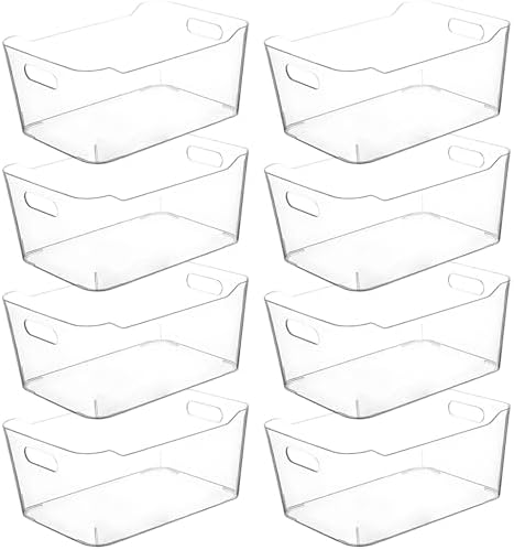 Clear Extra Large Plastic Storage Bins, Pantry Organizers and Storage Containers Fridge Organizer Bins for Organizing Home, Kitchen Organization. Bathroom, Refrigerator, Freezer, Laundry Room by CONTROLKITCHEN