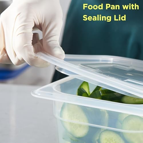 CURTA 4-Pack Full Size 4" Deep Food Pan with Sealing Lid – NSF Commercial-Grade Translucent Polypropylene, Stackable Freezer-Safe Storage for Restaurants, Catering & Buffets - Image 3
