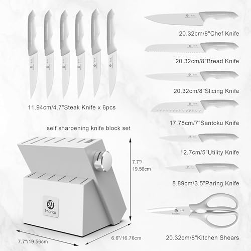 imarku 14-Piece Kitchen Knife Set with Block and Built-in Sharpener - Image 5