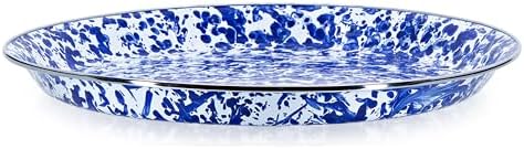 Golden Rabbit Enamelware Medium Tray, 15.5 inch, Cobalt Swirl - Image 2