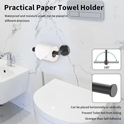 Newfun 10 Pieces Matte Black Bathroom Hardware Set 24 Inch - Image 4