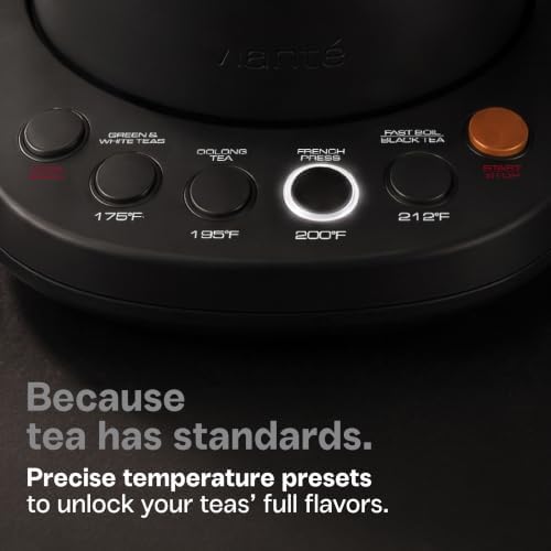 Viante Alba Electric Tea Kettle With Infuser, No Plastic, 1.5L, Black - Image 4