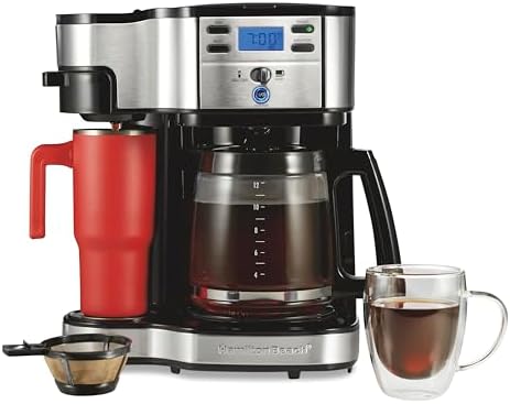 Hamilton Beach 2-Way Brewer Coffee Maker, Single-Serve and 12-Cup Pot, Black/Stainless Steel(49980A), Carafe by HamiltonBeach