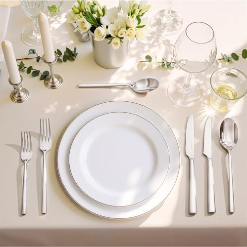 48-Piece Silverware Set with Steak Knives, Forged Flatware Cutlery for 8 - Image 6