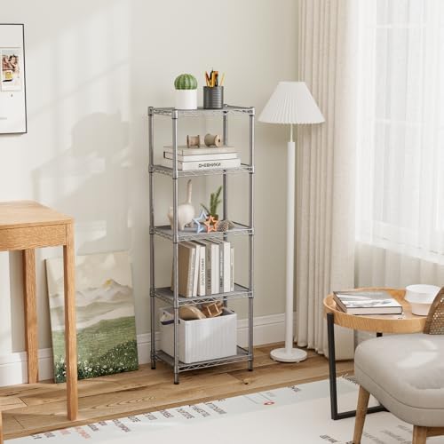 Golpart 5Tier Adjustable Storage Shelves Metal Wire Shelving Standing Shelf - Image 2
