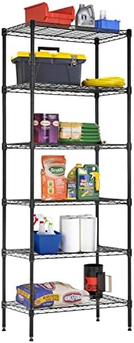 BestOffice | 6-Tier Wire Shelf | 13" x 23" x 59 | Black by BestOffice