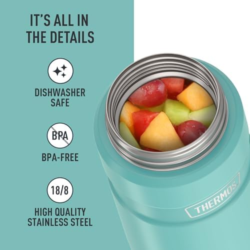 THERMOS Stainless King Food Jar with Bowl, 24oz, Matte Teal - Image 4