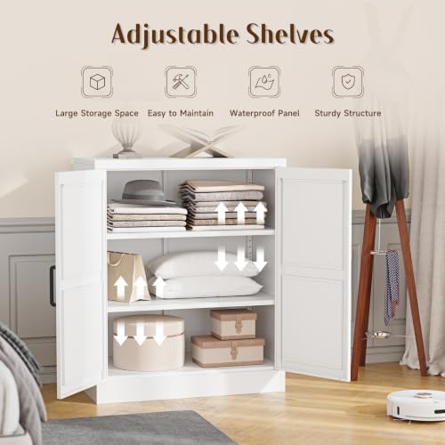 Letaya 36" Metal Storage Cabinet,White Small Kitchen Pantry,Office Credenza - Image 6