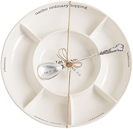 Mud Pie Taco bar Condiment Serving Platter, White - Image 2