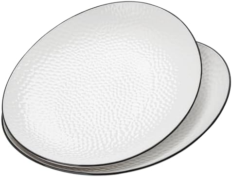 Roeveca 15" Large Serving Platter - Oval Large Serving Tray, Ceramic Serving Dish, White Platters for Serving Food, Appetizers, Entertaining, Party, Set of 2 by Roeveca