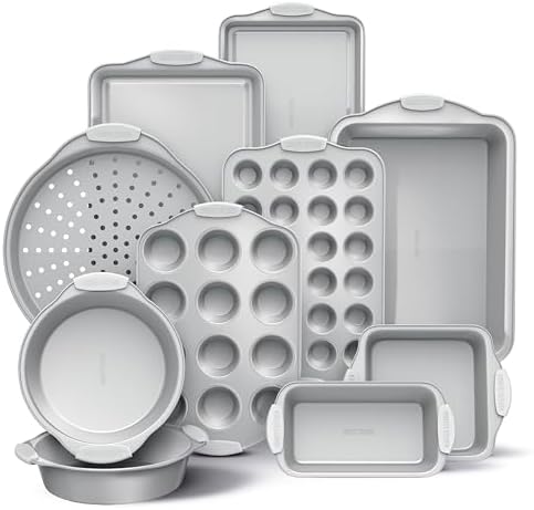 Country Kitchen Nonstick Stackable Bakeware Set - Heavy Duty, Durable, Easy Release Baking Set, Silver, 10 Pcs by CountryKitchen