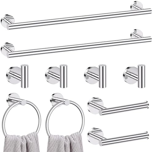 Lairuier Polished Chrome Bathroom Hardware Set, 10 PCS Towel Bar Set by LairuierBathroomHardwareSet