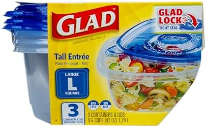 Glad GladWare Tall Entree Containers, Large Square, 42 Oz, 3 Count - Image 2