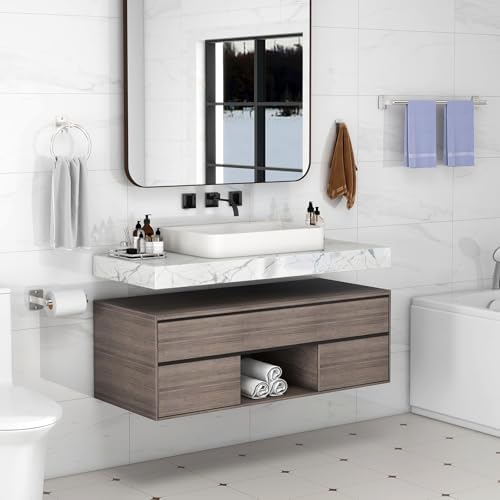 KLJKPA 10-Piece Brushed Nickel Bathroom Hardware Set, 24 inch Towel Bar - Image 6