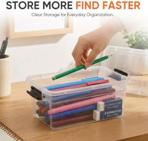 Superio 1.85 Quart Clear Plastic Storage Boxes with Lids, Stackable Organizer Containers, BPA-Free Storage Bins for Home, Office, School & Dorm, 36 Pack - Image 2