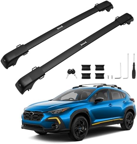 Powerty 300LBS Roof Rack Cross Bars for Subaru Crosstrek 2024-2026 Limited/Premium/Sport (Not for Wilderness) with Raised Side Rails, Aluminum Crossbars Roof Rails Luggage Racks Rooftop Carrier by Powerty