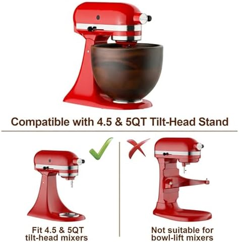 Cofun Premium Wood Mixing Bowl for KitchenAid 4.5-5 Qt Stand Mixers - Image 4