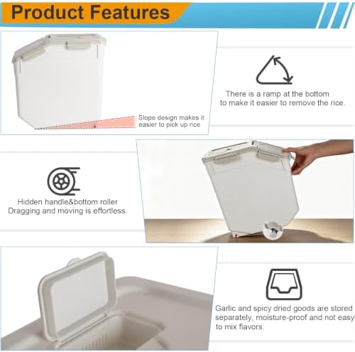 RUIAN Flour Storage Container 50lb Airtight Food Storage Bin(Gray,4pcs) - Image 4